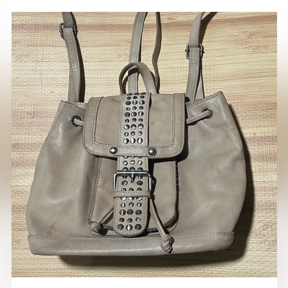 Freebird By Steven Rare Studded Taupe Leather Backpack